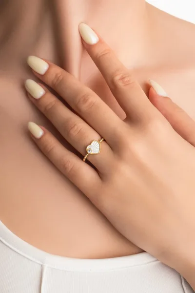 Lumora 18 Ayar Sarı Altın Kaplama Ayarlanabilir Gümüş Yüzük